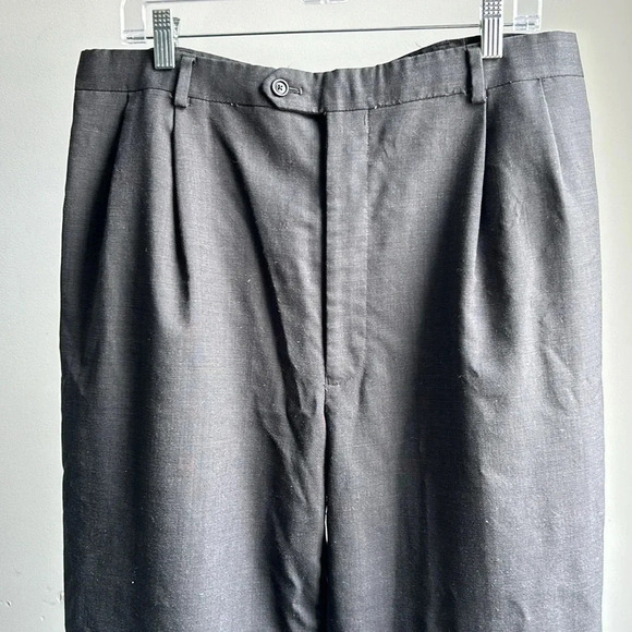 Men's Dark Gray Dress Pants 38 XL | 38 XL Dress Pants | 38XL Pants | Wool - Picture 2 of 6